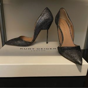 Elegant gunmetal stilettos